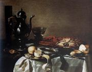 Style life with lobster and crab Pieter Claesz